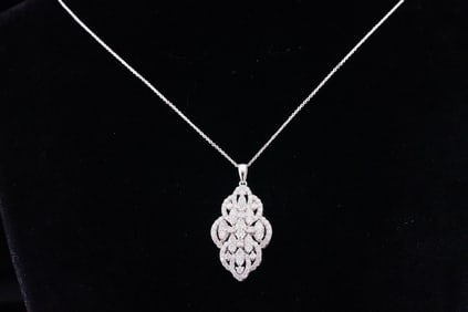 1.50ctw SI1-SI2/G-H Diamond and 14K White Gold Necklace