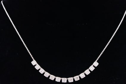 1.00ctw SI2-I1/G-H Diamond and 14K White Gold Necklace