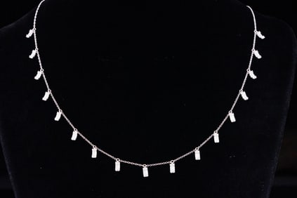 1.00ctw Diamond and 14K White Gold 16" Necklace