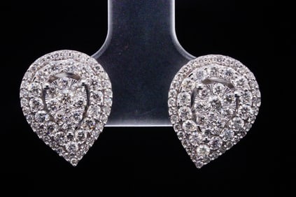 1.00ctw SI1-SI2/G-H Diamond and 14K White Gold Earrings
