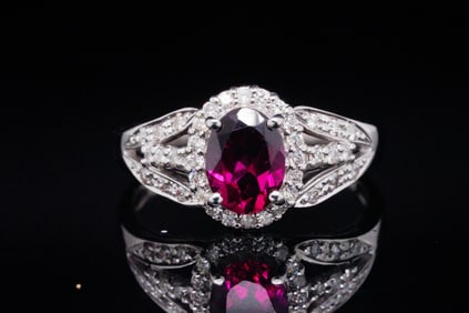 1.45ct Rhodolite Garnet, 0.35ctw Diamond and 18K Ring