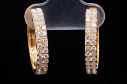 1.00ctw SI1-SI2/G-H Diamond and 14K Hoop Earrings