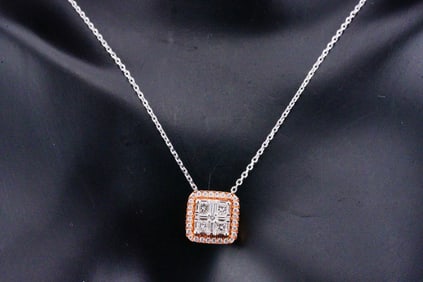 14K White/Rose Gold and 0.50ctw Diamond 18" Necklace