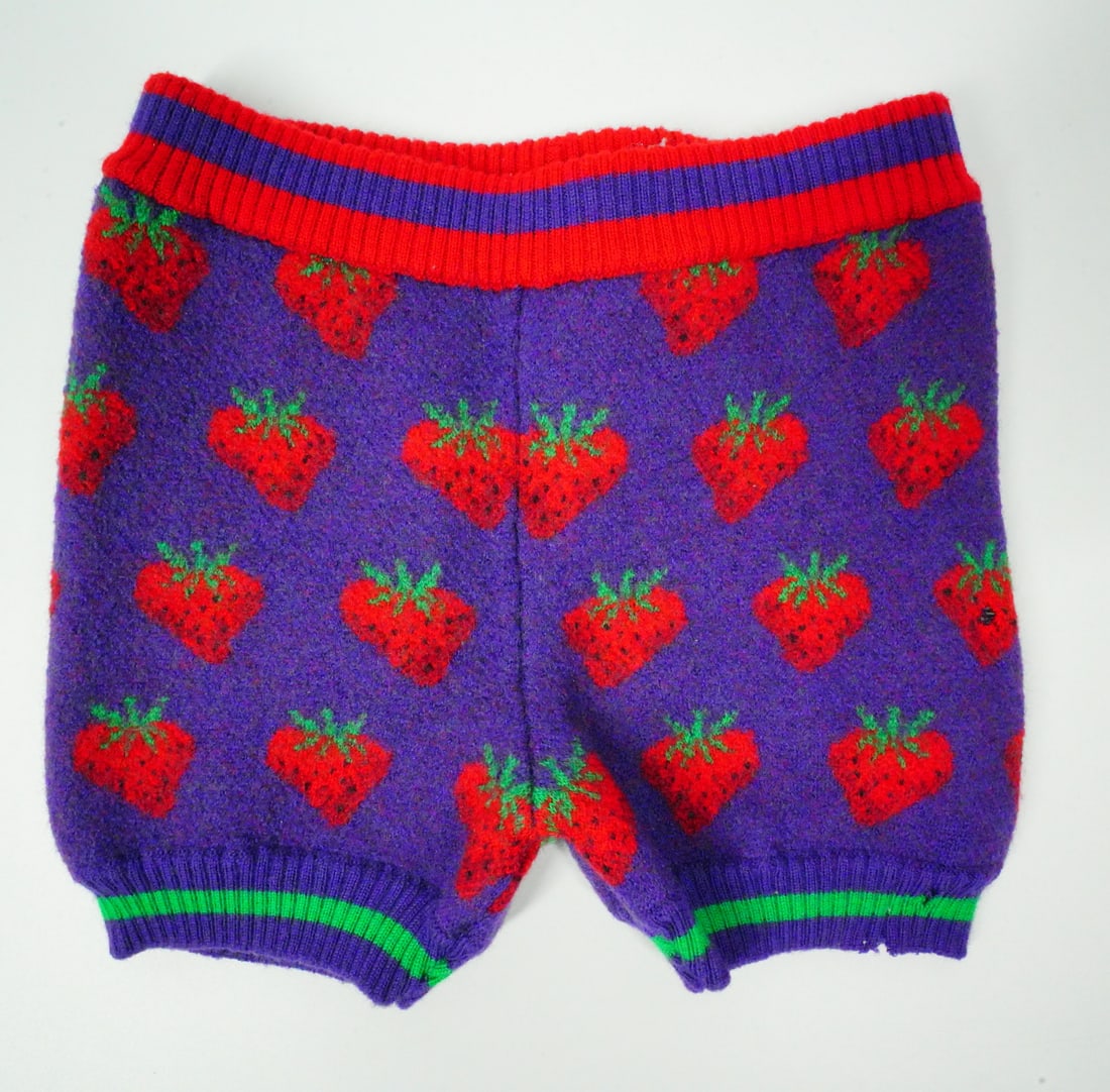 Gucci Baby Blue Wool Pant W/Strawberry Detail (1 of 4)