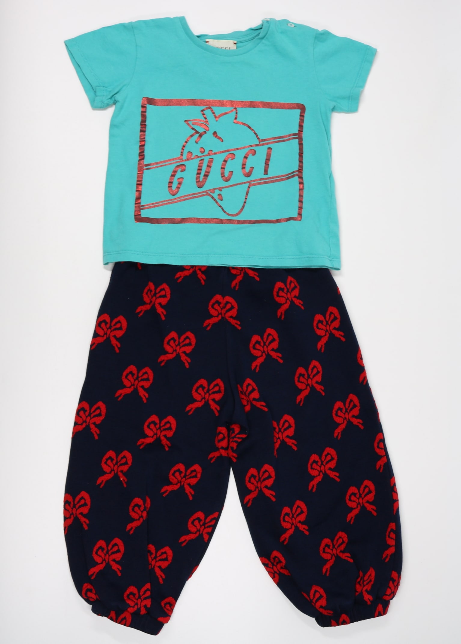 Gucci Baby Jogger Set W/Blue Pant + Graphic Tee (1 of 11)