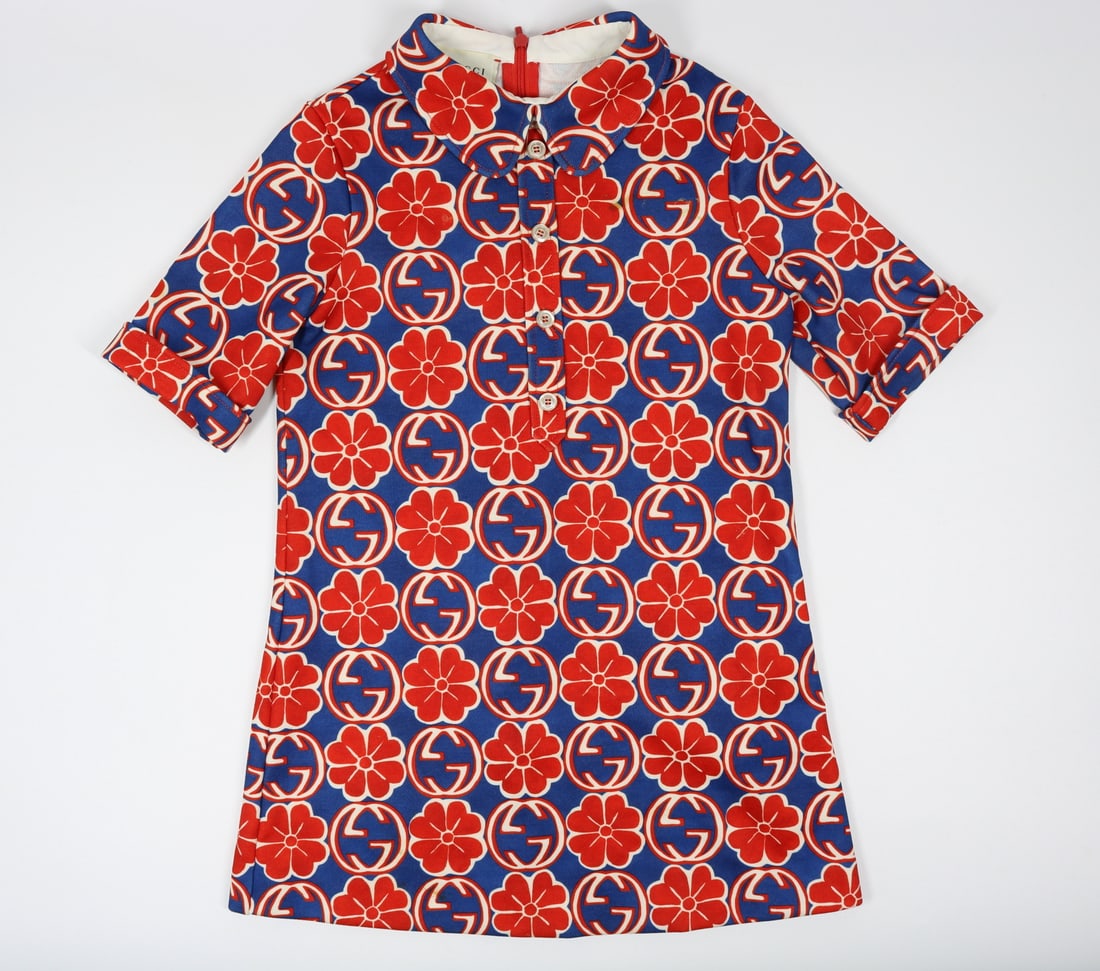 Gucci Children's Interlocking G Floral Short-Sleeved Dress (1 of 6)
