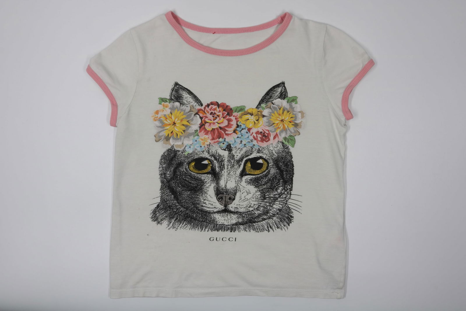 Gucci Children's Grey Cat Printed T-shirt (1 of 5)