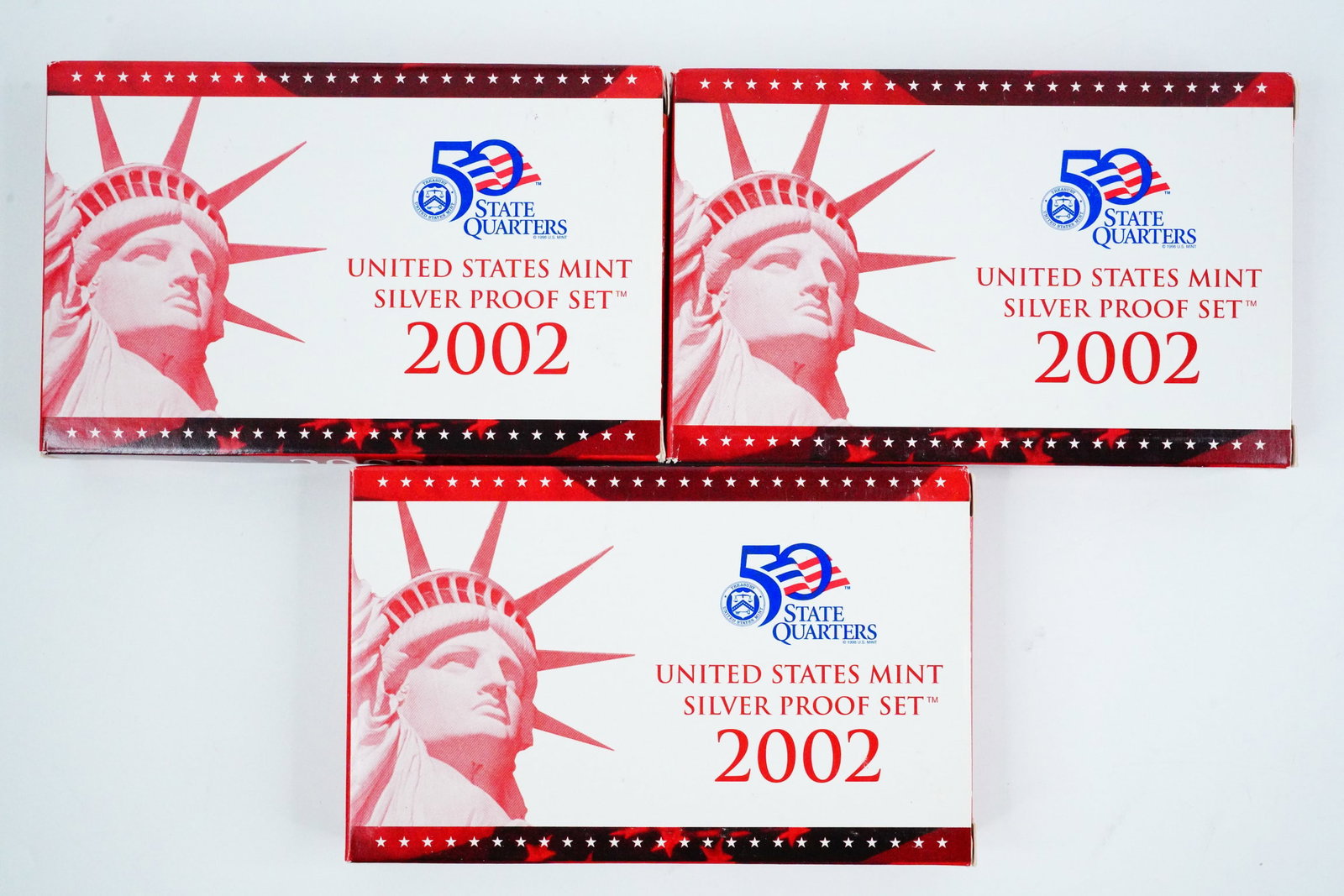 Lot of (3) 2002 U.S. Mint Silver Proof Sets (1 of 8)