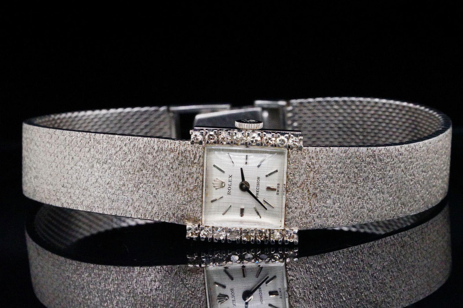 Rolex 1973 Precision 18K White Gold Ladies Watch