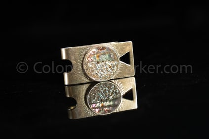 Col. Tom Parker's Silver Tone Money Clip With Abalone