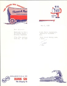 Col. Tom Parker 1956 Letter From Tom Diskin