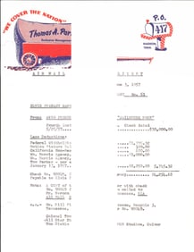 Elvis Presley "Jailhouse Rock" Earnings Statement