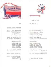 Col. Parker "Jailhouse Rock" Earnings Statement