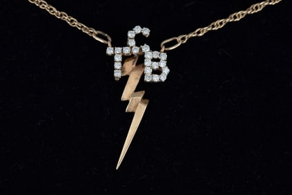 Elvis Presley Gifted Diamond and 14K TCB Necklace
