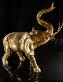 Col. Tom Parker's Large Brass Elephant Statue