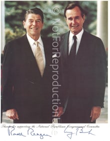 Col. Tom Parker's Reagan and Bush Signed Photo