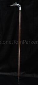 Col. Tom Parker's Chrome Duck Handle Wooden Cane