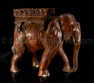 Col. Tom Parker's Wooden Elephant End Table