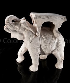 Col. Tom Parker's White Ceramic Elephant End Table