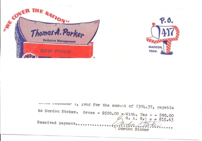 Elvis Presley Payroll-Gordon Stoker (Jordanaires)