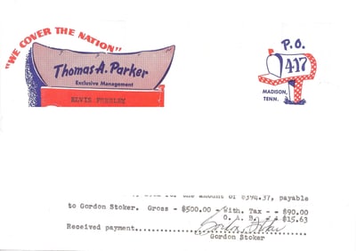 Elvis Presley Payroll-Gordon Stoker (Jordanaires)