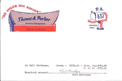 Elvis Presley Payroll-Neil Matthews (Jordanaires)
