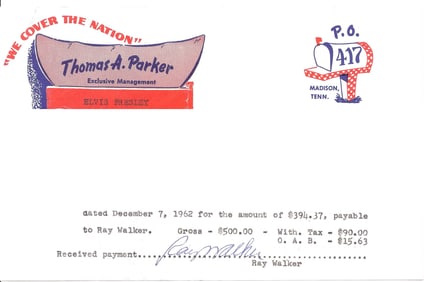 Elvis Presley Payroll - Ray Walker (Jordanaires)