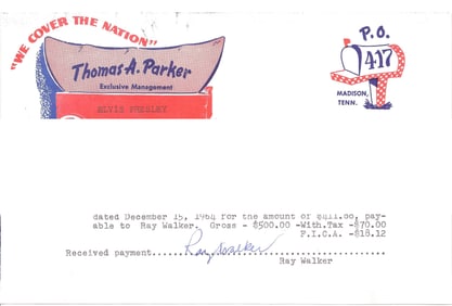 Elvis Presley Payroll - Ray Walker (Jordanaires)