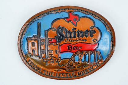 Waylon Jennings Leather Shiner Belt Buckle W/COA