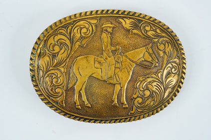 Waylon Jennings Horse and Rider Belt Buckle W/COA