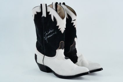 Trisha Yearwood Signed Pony Hair Stage Boots W/COA