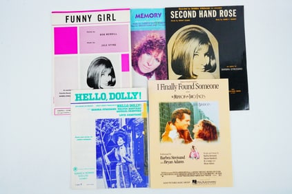 Lot of (5) Barbra Streisand Film Sheet Music Booklets