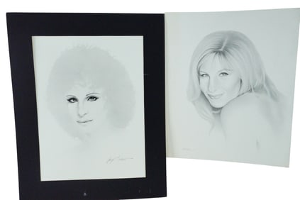 Barbra Streisand Lot of (2) Fan Art Prints