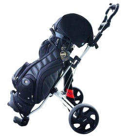 Richard Roundtree Bennington Golf Bag W/Bag Boy Push Cart