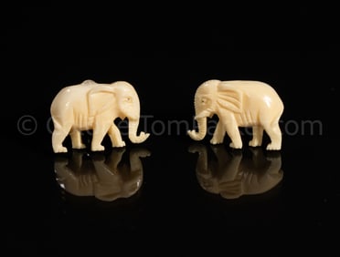 Col Parker's Exotic Composition Elephant Cufflinks