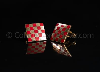 Col. Tom Parker's Enameled Checkerboard Cufflinks