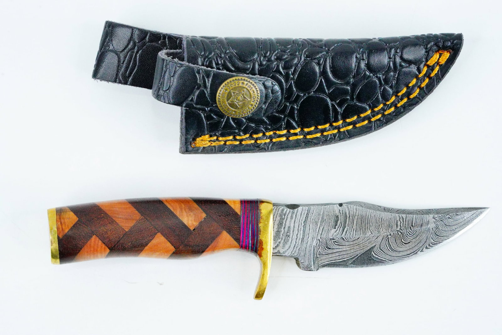 Handmade Damascus Steel 6" Rat Tail Skinner Knife (1 of 8)