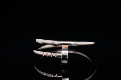 Cartier Solid 18K White Gold Juste Un Clou Ring