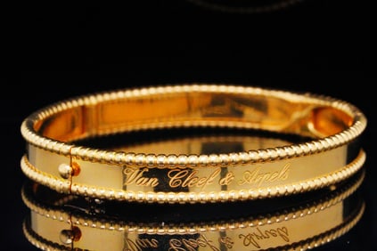 Van Cleef & Arpels 18K Yellow Gold Perlee Bracelet