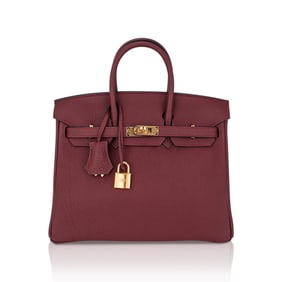 Hermes Rouge H Togo Leather Birkin 25 (Never Used)