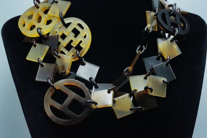 Hermes Vintage Buffalo Horn 48" Long Necklace