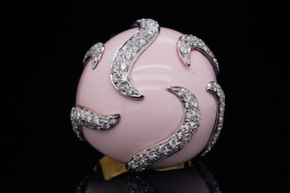 Casato 1.80ctw Diamond, Enamel and 18K Ring