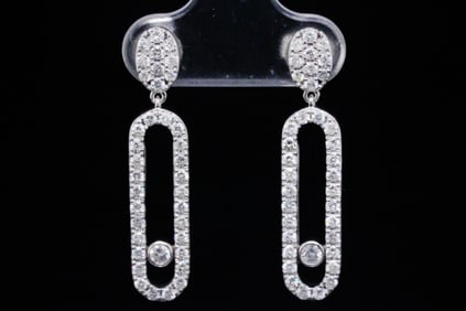 1.15ctw SI1-SI2/G-H Diamond and 14K 1.25" Earrings