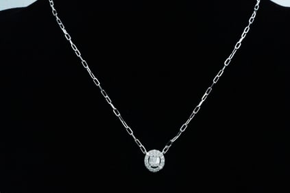 14K White Gold and 0.35ctw Diamond 16" Necklace