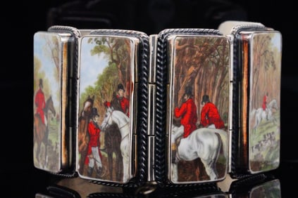 Jacqueline Smiley 950 Silver, Porcelain Bracelet