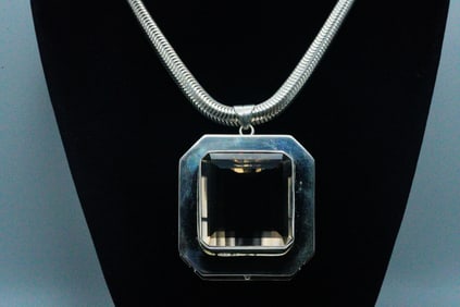 160.00ct Smoky Quartz and Sterling Silver Necklace