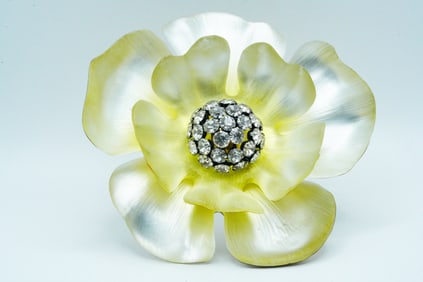 Alexis Bittar Handmade Lucite 4.25" Flower Brooch