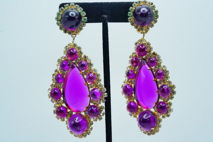 Kenneth Jay Lane Gold Tone 3.75" Ear Clips