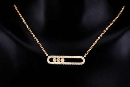 18K Yellow Gold and 0.70ctw Diamond 17" Necklace