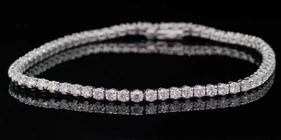 4.00ctw SI1-SI2/G-H Diamond 18K Tennis Bracelet